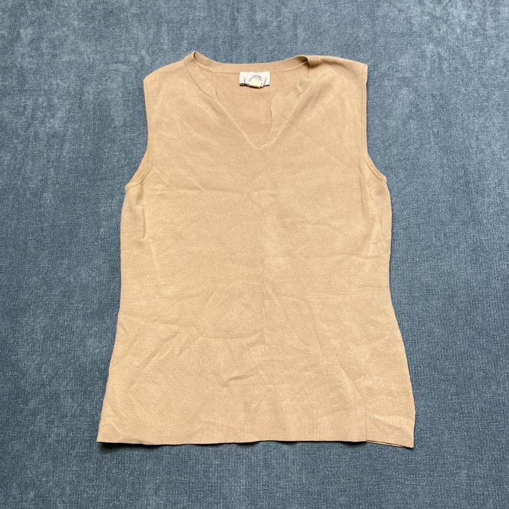 Ann Taylor LOFT Sleeveless Sweater Vest Womens Small Khaki Stretch Winter Warm